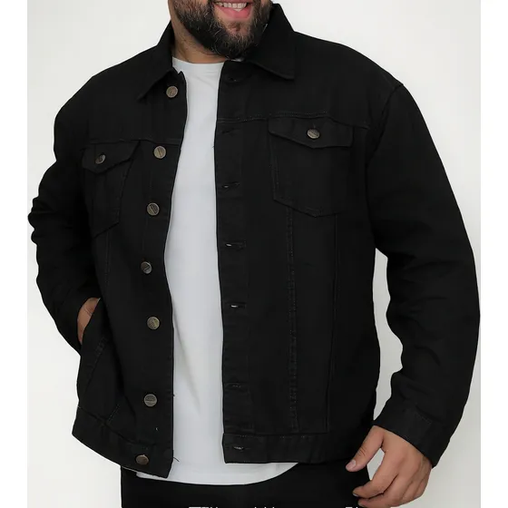 Jaqueta Masculina Plus Size Jeans Sarja Fit Colorida Casual