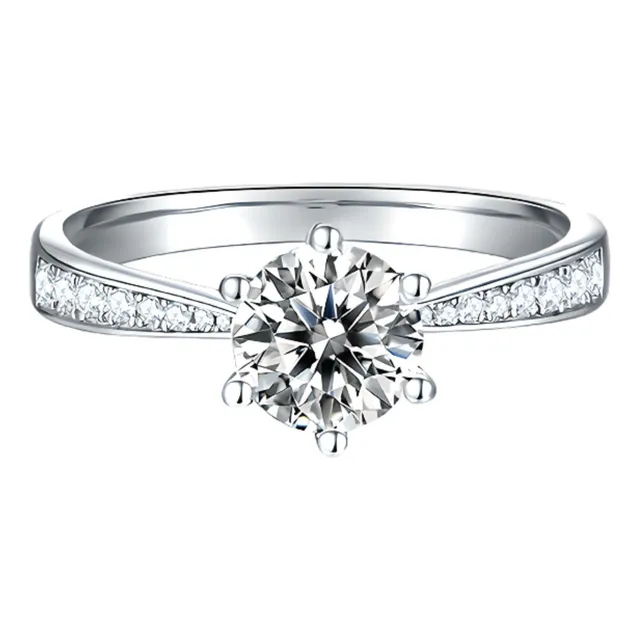 Anillo Compromiso Moissanita 1ct, Plata 925 Chapado Oro 18k