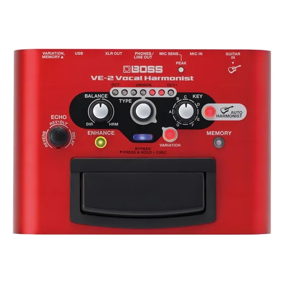 Pedal de efeito Boss Vocal Effects Vocal Harmonist VE-2 Vermelho