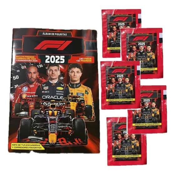 Figuritas F1 2025 Oficial Pack X 100 Sobres + Álbum