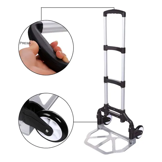 Carro Carrito Plegable Aluminio Hasta 80kg De Mejor Calidad