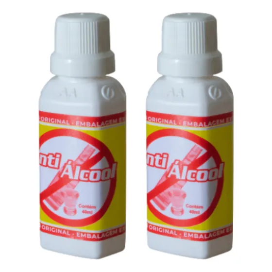 2 Anti Álcool 40ml Pare De Beber Bebendo 100% Original