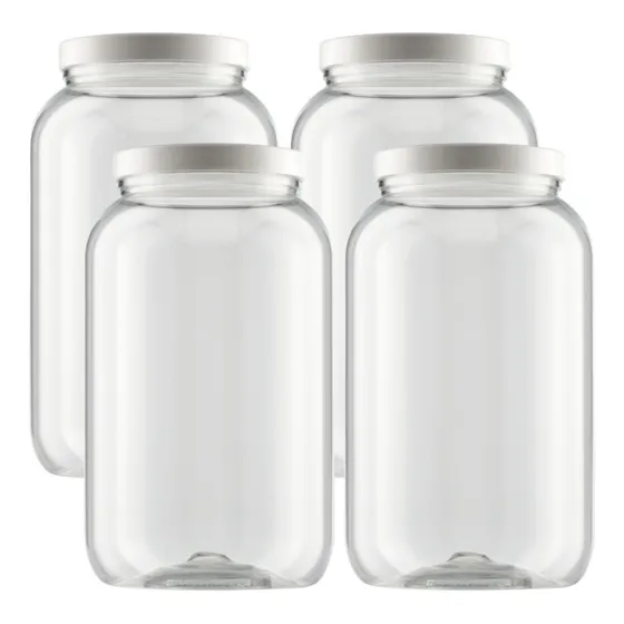 Kit 4 Pote Para Mantimentos Grande Tampa De Rosca 3,6 Litros