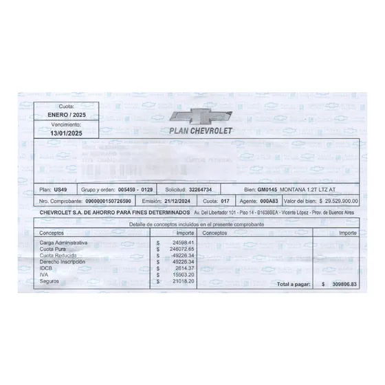 Plan Chevrolet  