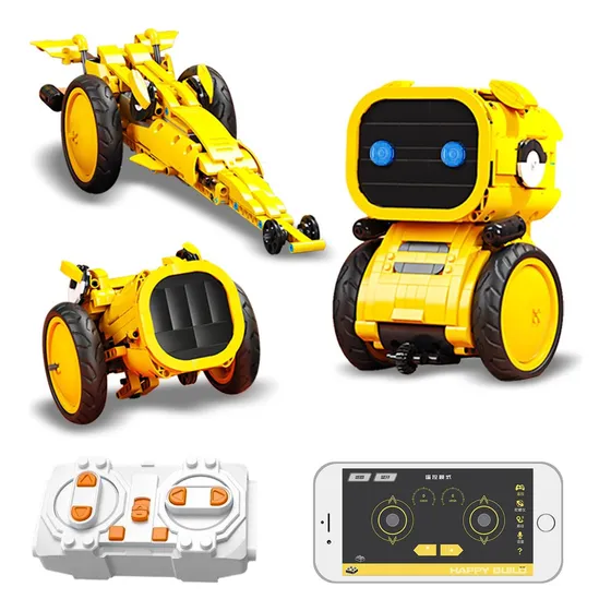 Robot Juguete Con Control Remoto Rc Navidad Color Amarillo Personaje 3 En 1