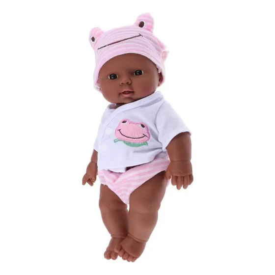 Reborn African Black Vinilo Suave Muñeca Recién Nacida De