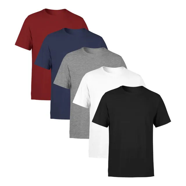 Kit 5 Camisetas Masculinas Lisas Premium 100% Algodão Ssb