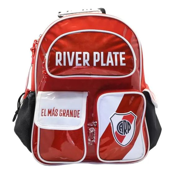 Mochila Escolar Cresko 16p River Plate Espalda Color Rojo