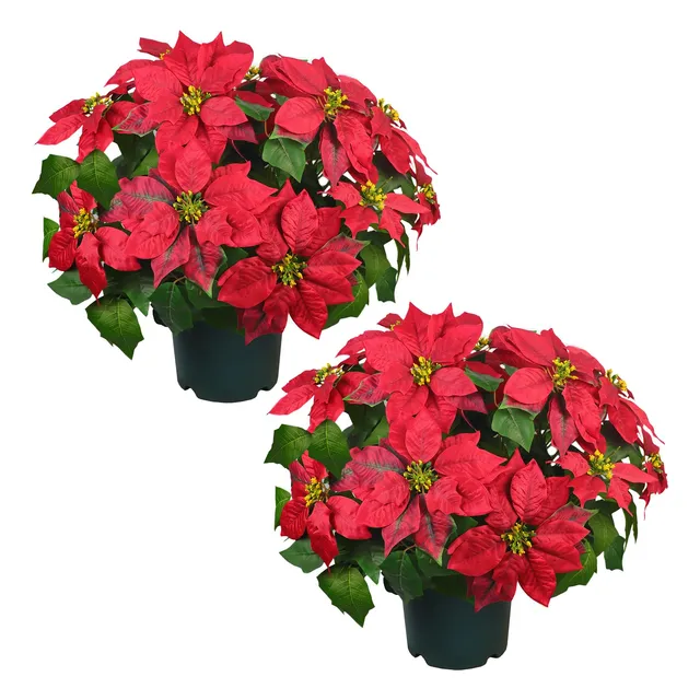 Flor Artificial Navideña Topiaria Qianyun Seda 20  Pascua