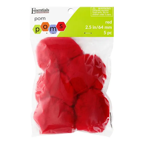 By Leisure Arts Pompon 2.5  Rojo 5 Pieza