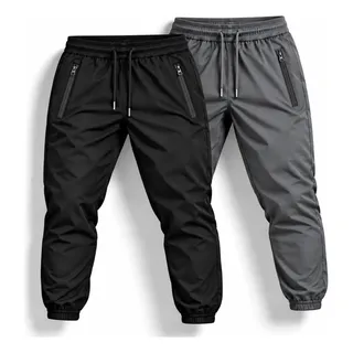 Kit 2 Calça Academia Poliamida Elastano Jogger Masculina Preto - Cin