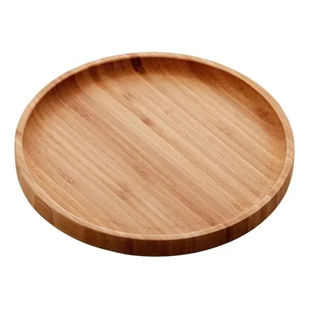 Bandeja De Bambu Redonda Petisqueira Servir Decorar Natural