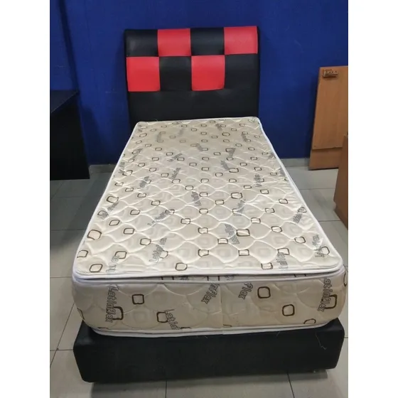 Box Individual Con Copete Tapizado Moderno Y  Su Colchón Nvo