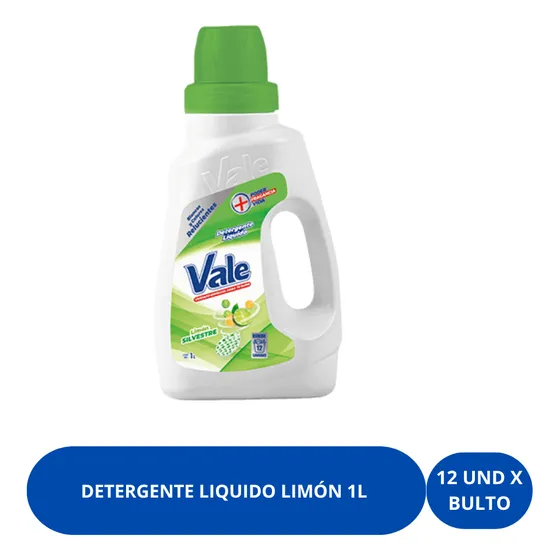 Detergente Líquido Vale Limón 1lt - 12 Unid