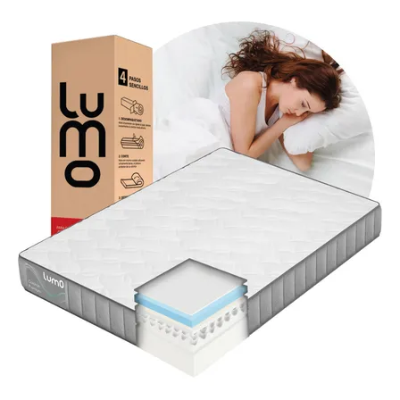 Lumo Home Colchon Matrimonial Premium 23cm De Grosor Memory Foam 7 Capas Transpirable Colchón En Caja Antiácaros E Hipoalergénico -aislamiento Avanzado Del Movimiento Para Un Sueño Tranquilo Blanco