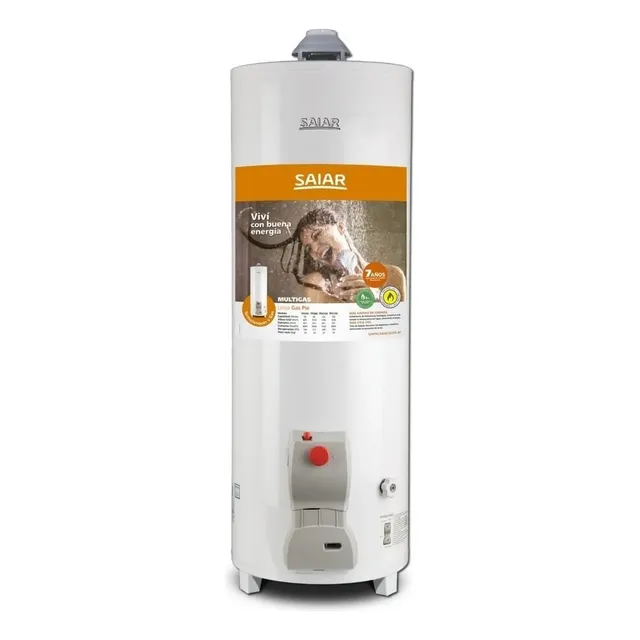 Termotanque Saiar 80 Litros Gas Natural envasado De Pie Color Blanco
