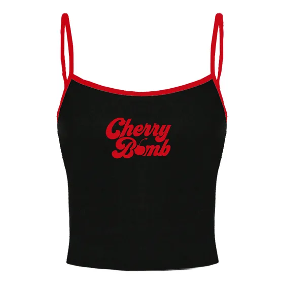 Crop Top Cherry Bomb Aesthetic Y2k 90 S Talle Único