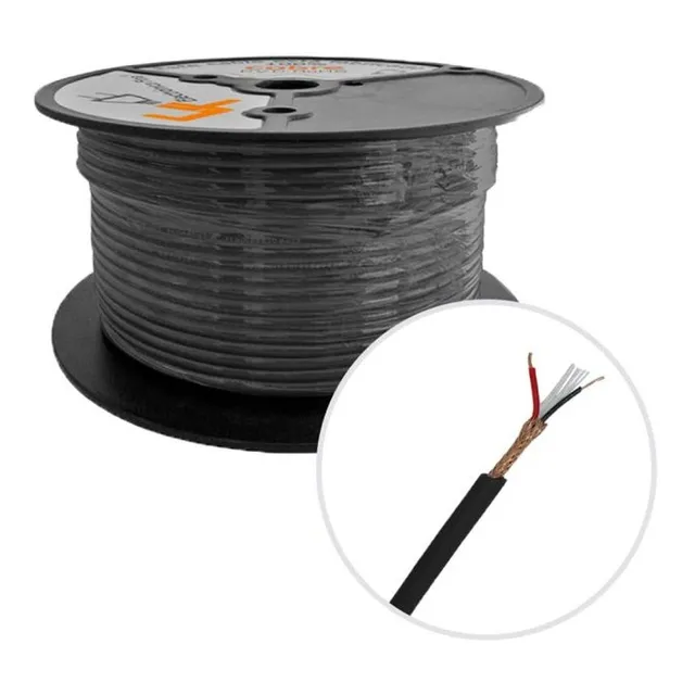 Cable Para Micrófono 2x24 Delgado Negro Cm-224dg Ef