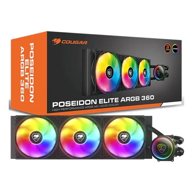 Cougar Enfriador de agua Gaming Poseidon Elite Argb Negro 360 mm
