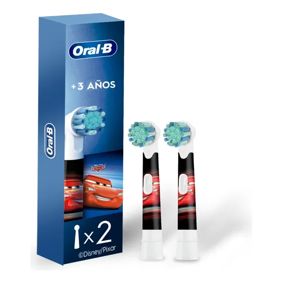 Pack de 2 Unidades Cabezales De Repuesto Redondo Disney Cars Blanco Oral-b