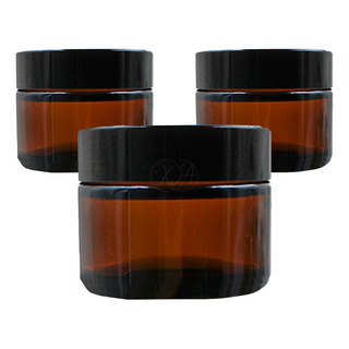 Pomadera Vidrio Ambar 50 Grs Con Tapa Negra Y Liner 5 Pzs Pomadera Vidrio Ambar 50 Grs Con Tapa Negra Y Liner 5 Pzs