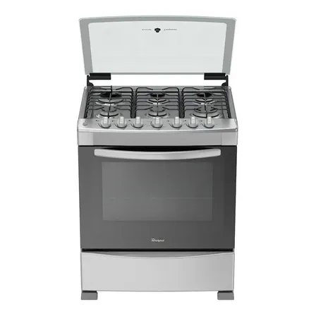 Cocina WhirlpoolWF7419D color gris con puerta con visor