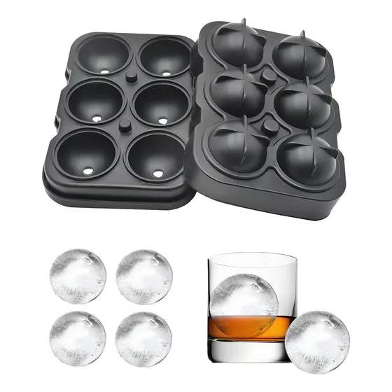 Molde Hielera Hielo Refrescante Esférico 6 Esferas Bolas Cócteles Silicona Reutilizable Resistente Duradero Flexible Antiadherente Creativo Práctico Libre De Bpa