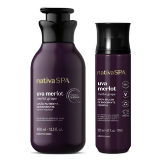 Combo Nativa Spa Uva Merlot Loção 400 Ml + Body Splash 200ml Combo Nativa Spa Uva Merlot Loção 400 Ml + Body Splash 200ml