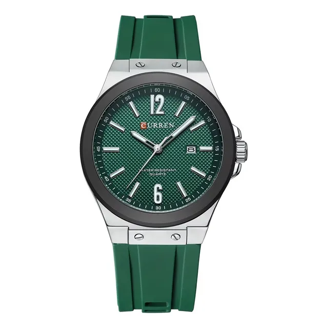 Reloj Caballero Curren 8467 Fecha Correa Silicona Resistente