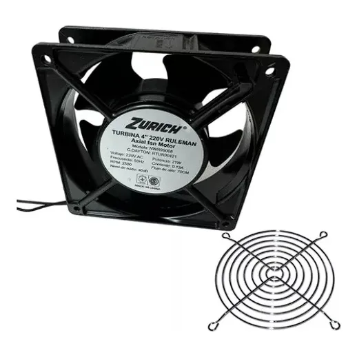 Kits Turbina Cooler 4 PuLG 120x120 Ruleman 220v + Rejillas