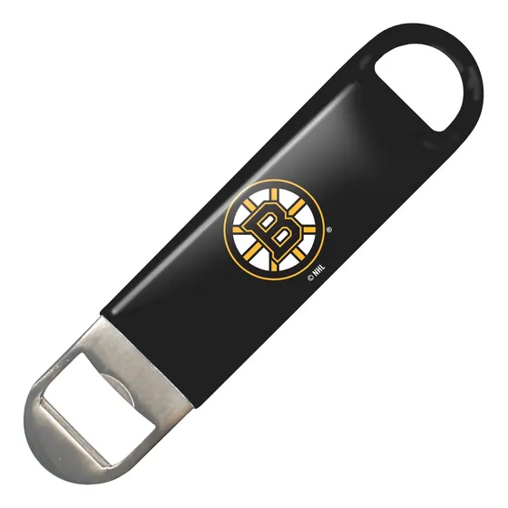 Nhl Boston Bruins Vinyl Covered Cuello Largo Abridor Botella