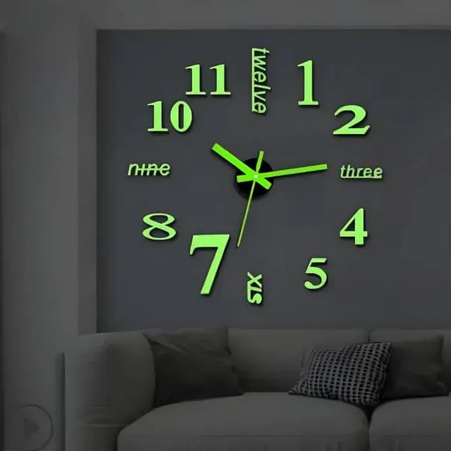 Reloj Neón Adhesivo Para Pared