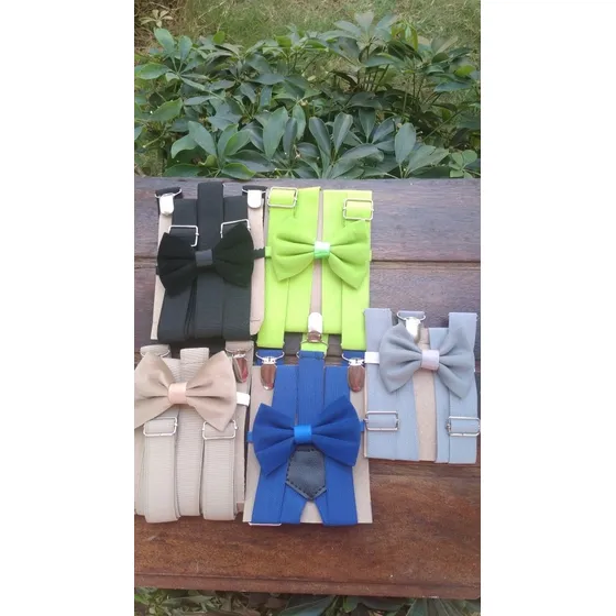 Tirante Y Corbatín De Cuerina Para Niño Y Adulto