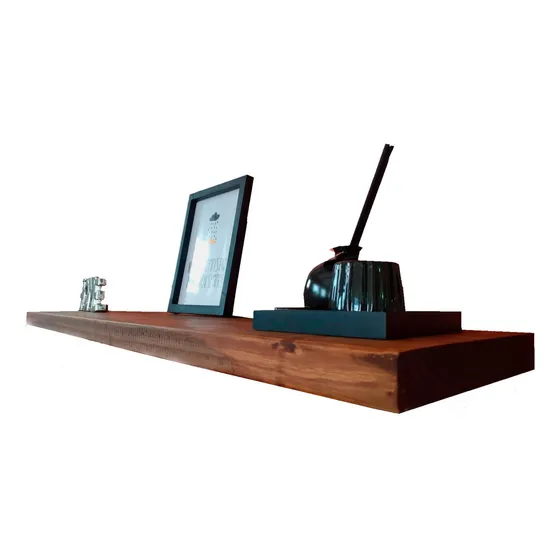 Prateleira Flutuante Personalizasjn Rustica Flutuante Imbuia Lixado - 180cm X 3.6cm X 24cm E 3.6cm De Espessura - Suporta Até 15kg