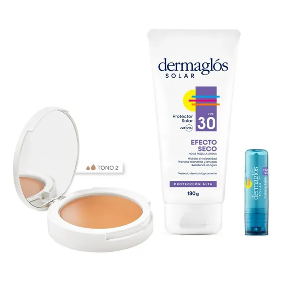Dermaglós Solar Combo Completo De Protección Tono 2