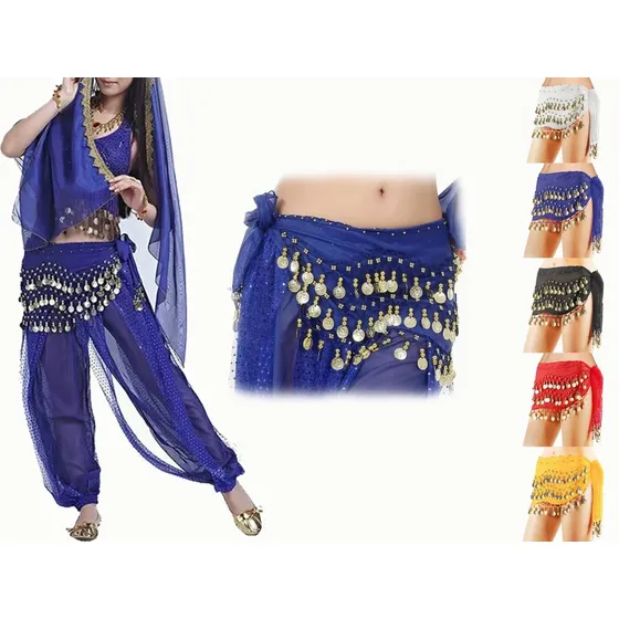 Fajilla Bellydance Monedas Danza Árabe Chifon Falda Zumba