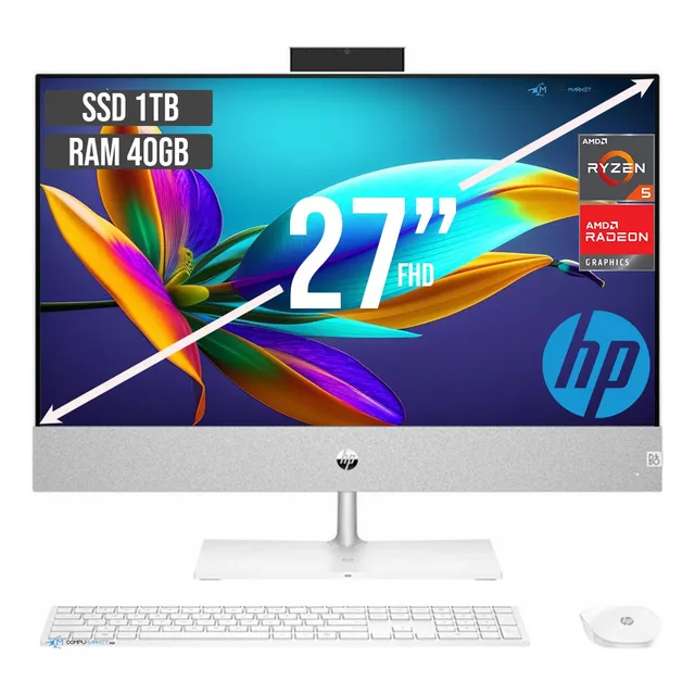 Todo En Uno Hp Amd Ryzen 5 5500u Ssd 1tb Ram 40gb Led 27