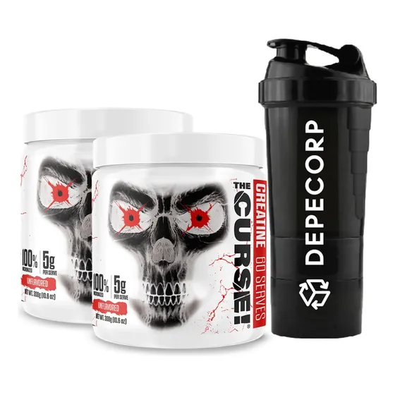 Pack X2 Creatina The Curse 300gr + Shaker