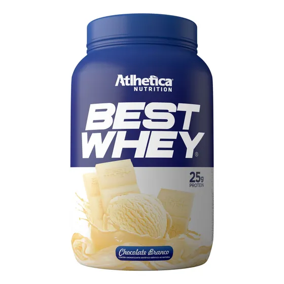 Proteína 25g Best Whey Protein Atlhetica Nutrition 900g Sabor Chocolate Branco