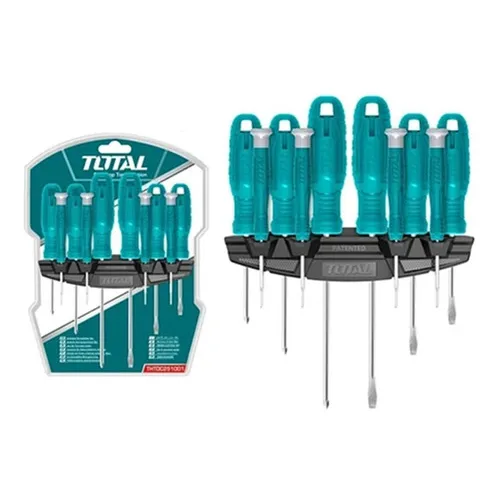 Kit Set Juego Desatornilladores 10 Piezas Total Thtdc251001