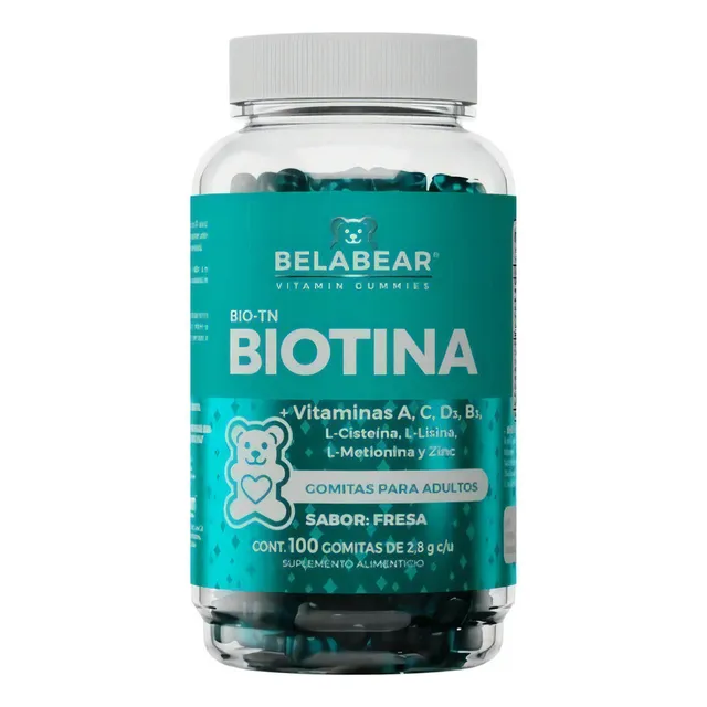Biotina Cisteína Lisina Metionina 100 Gomitas Belabear
