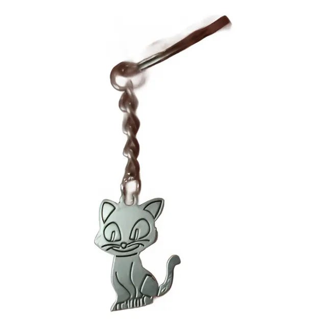Llavero Gato Vintage Silver 