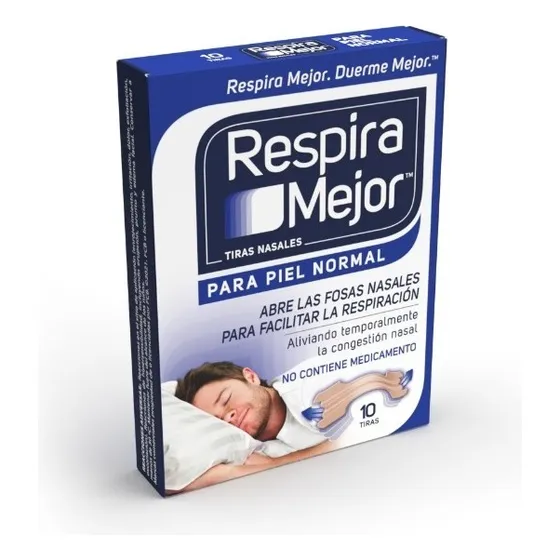 Breathe Right Tiras Nasales Anti Ronquido Piel Normal 10u