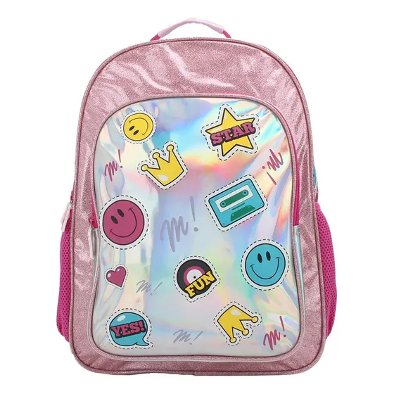Mochila Muaa Emojis Rosa 17 PuLG Escolar Niña Infantil