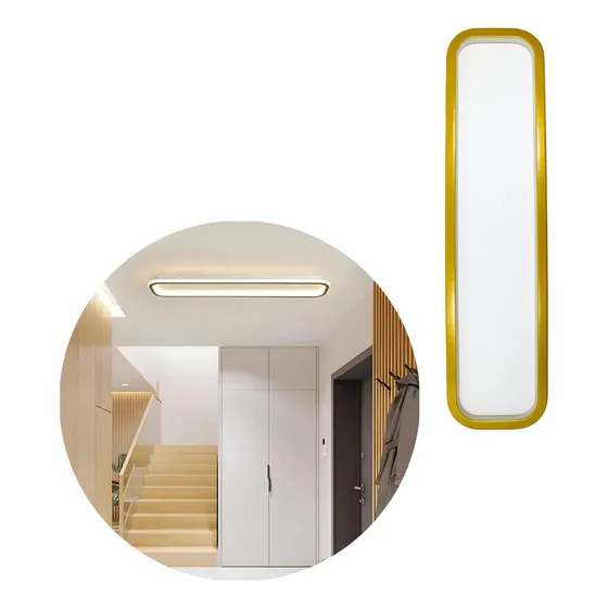 Luminaria Plafon Sobrepor Minimalista Retangular 1 Anel