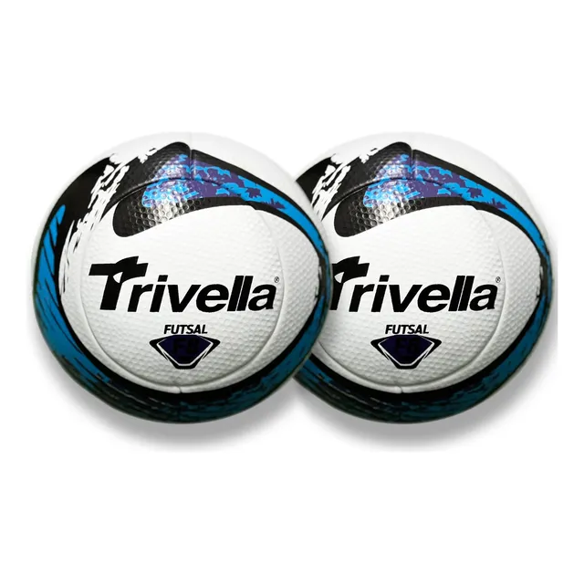 Kit 2 Bolas Futsal Trivella C8 Pro Branco Fluor Profissional