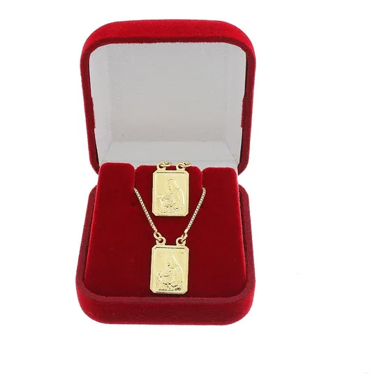 Escapulário 60cm Santa Rita De Cássia Banhado A Ouro 18k