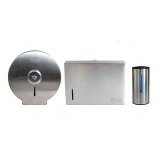 Kit Despachador Higiénico + Jabon Aut + Toallas + Oval Inox Kit Despachador Higiénico + Jabon Aut + Toallas + Oval Inox
