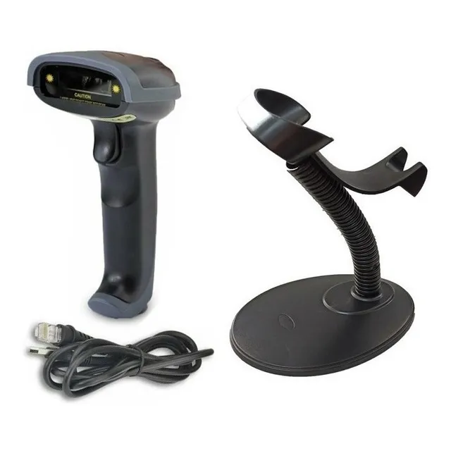 Lector Escaner Pistola Codigo De Barra Cable Usb Base Metal