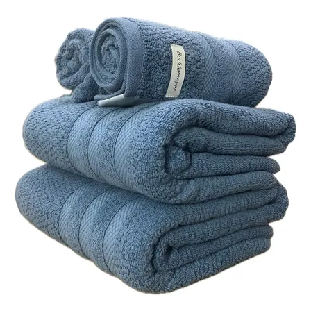 Jogo Toalha Banho Buddemeyer Vanilla Extra Soft Algodão 4pçs Cor Azul